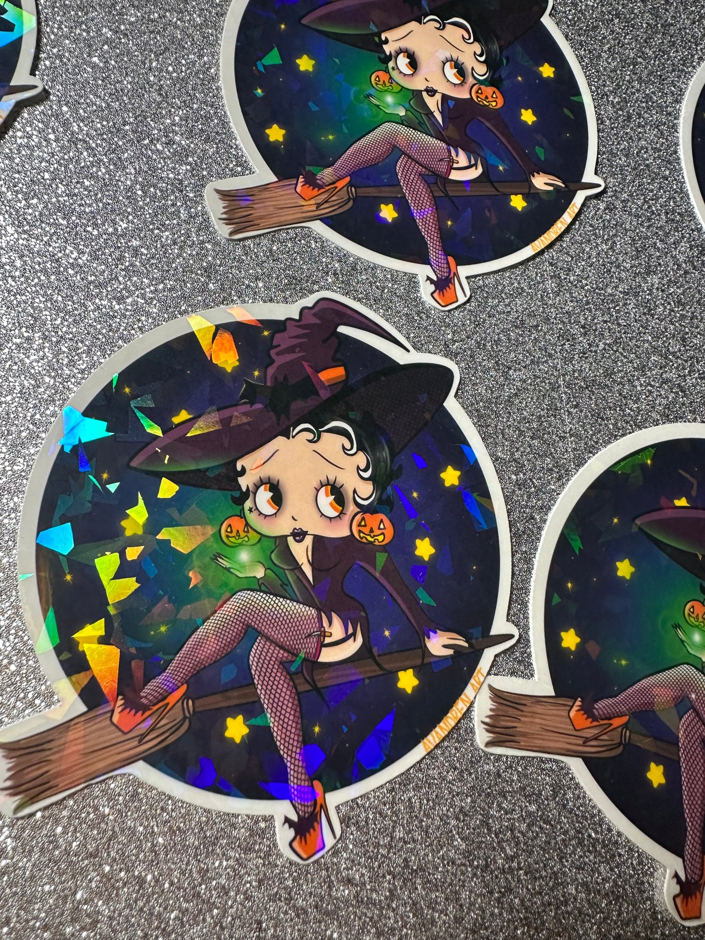 Holographic Betty witch STICKER