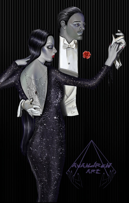 Morticia and Gomez “Dance Macabre” ART PRINT