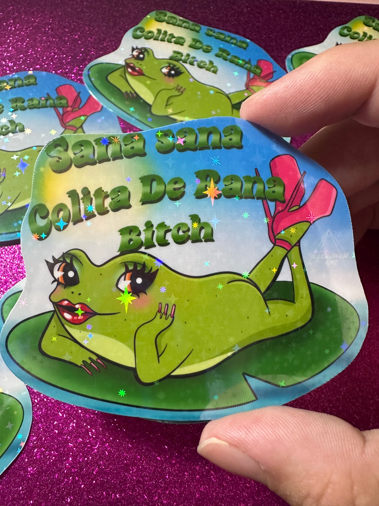 Holographic froggie STICKER