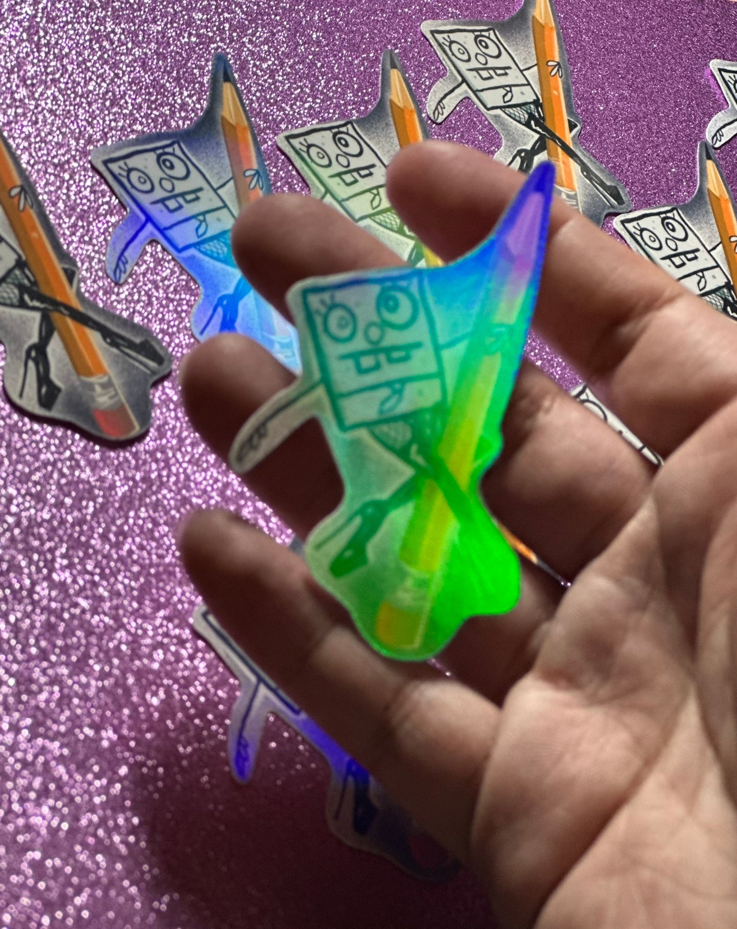 Holographic doodlebob STICKER