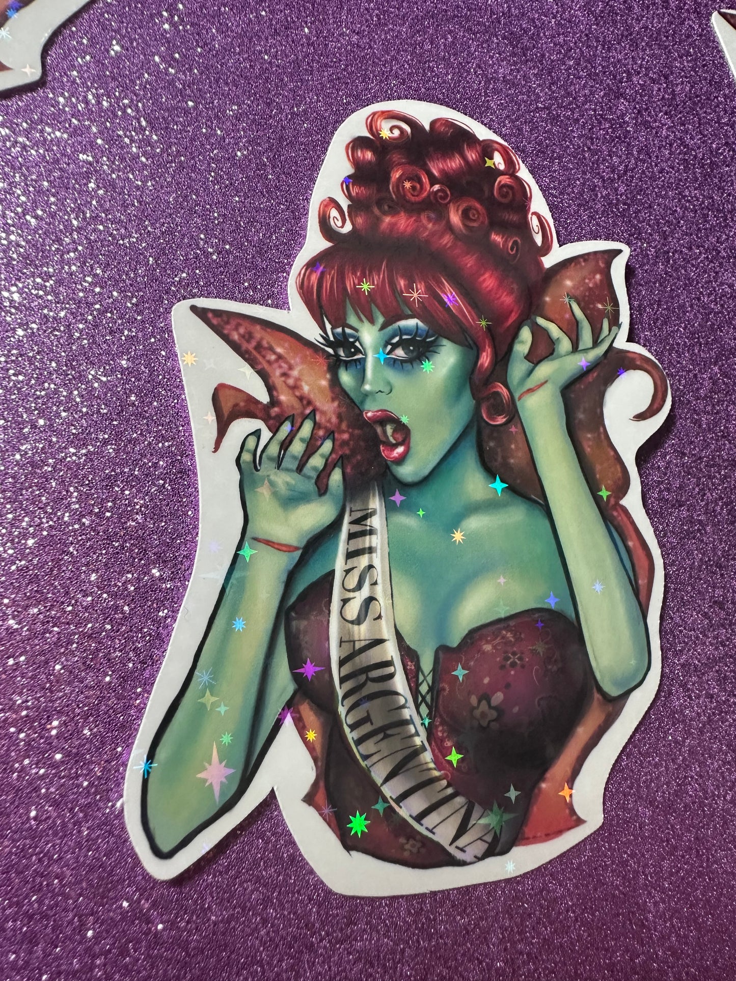 Holographic Miss Argentina STICKER