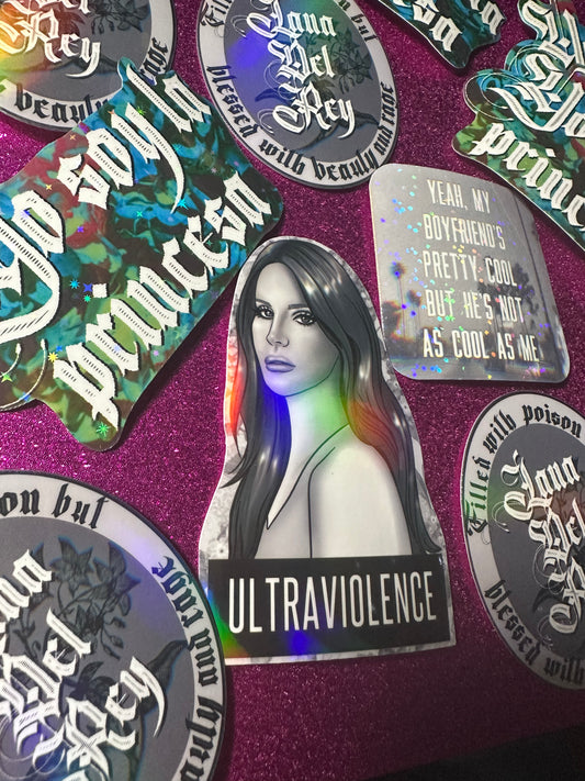 Holographic ultraviolence Lana Del Rey STICKER PACK 4 total