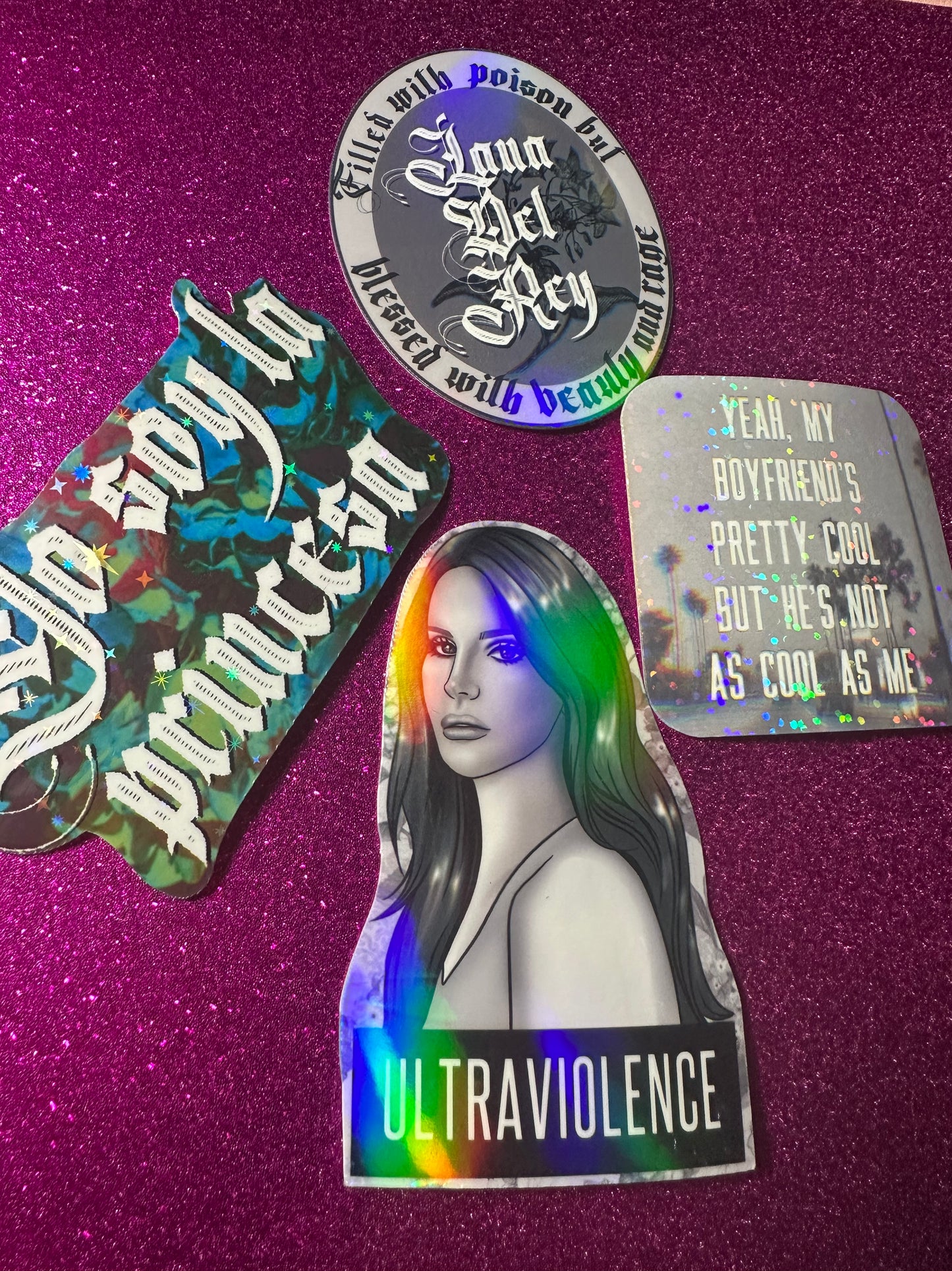 Holographic ultraviolence Lana Del Rey STICKER PACK 4 total