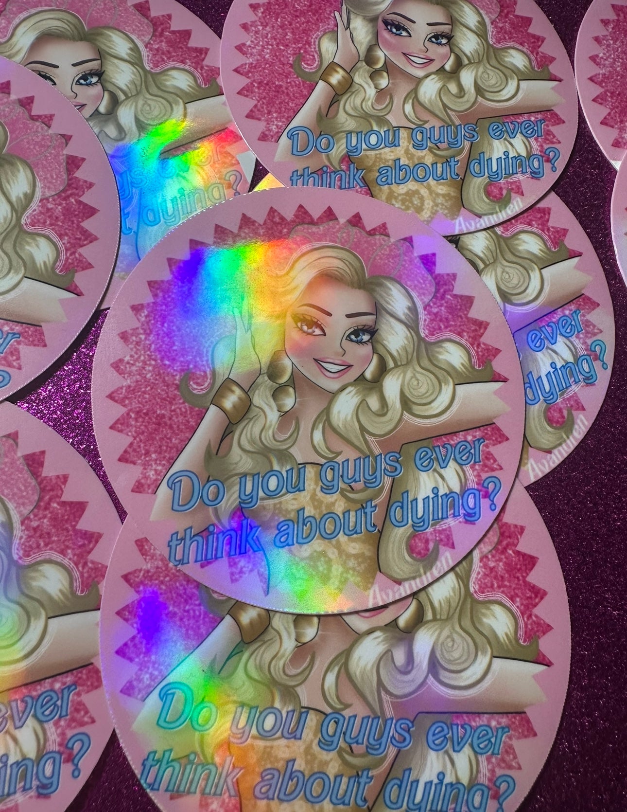 Holographic Barbie STICKER