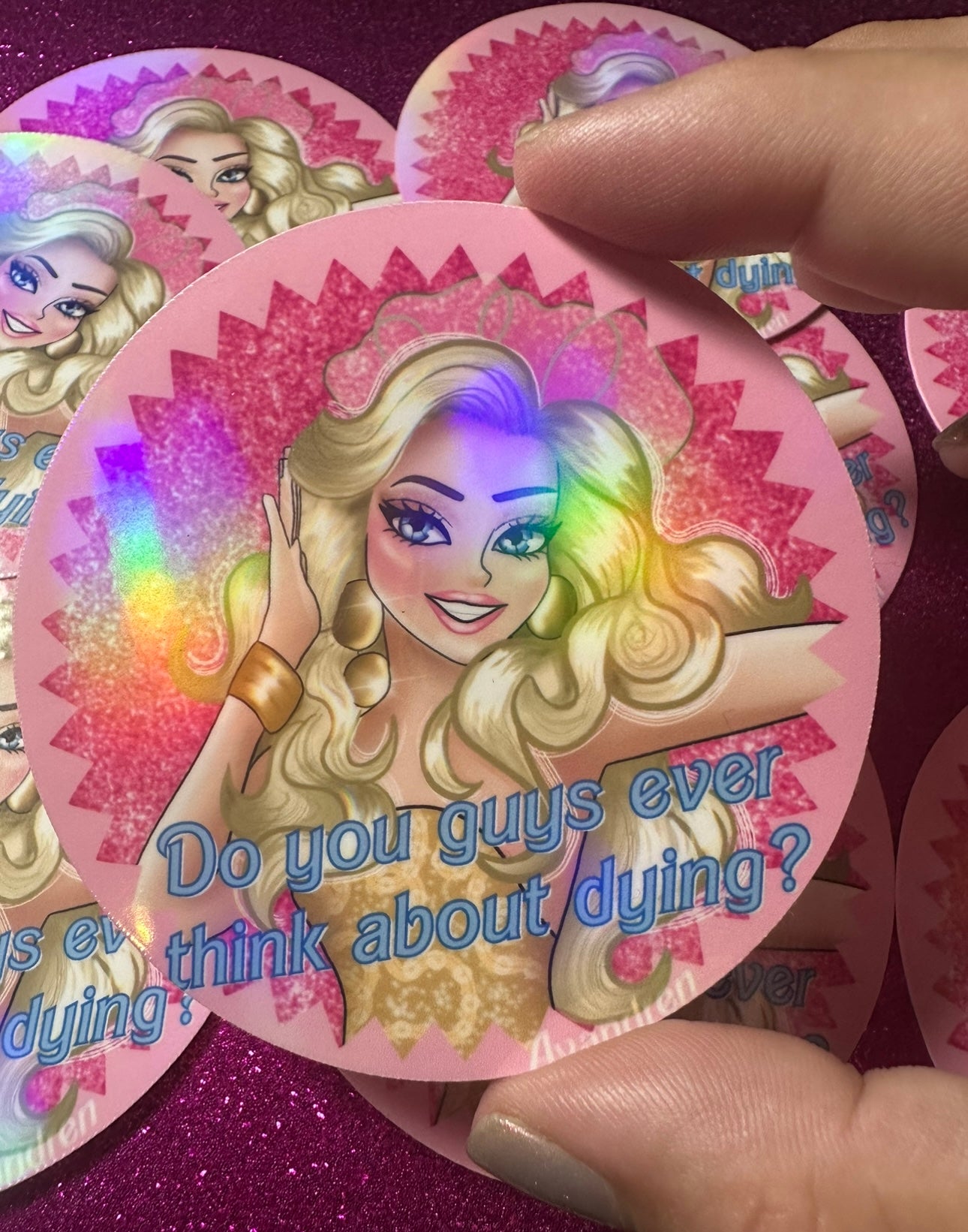 Holographic Barbie STICKER