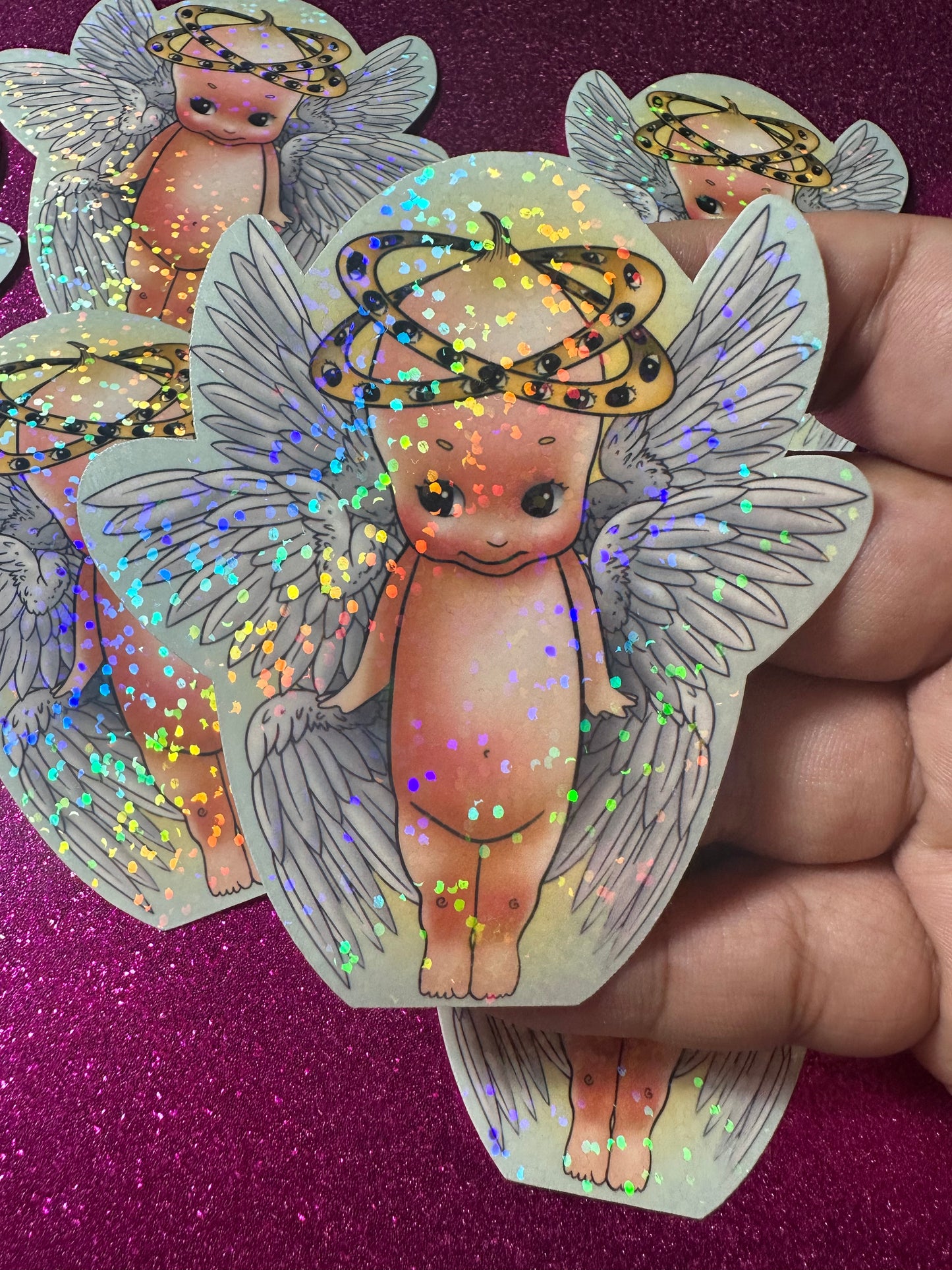 Holographic Biblical Kewpie STICKER