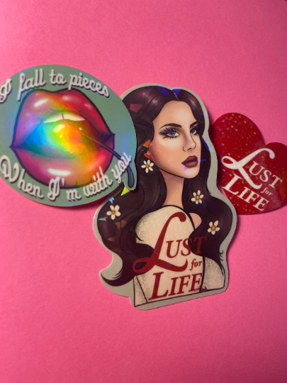 holographic Lana Del Rey Lust for life STICKER PACK 3 stickers total!