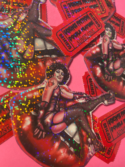 Holographic FrankNFurter Rocky horror STICKER PACK 3 total!